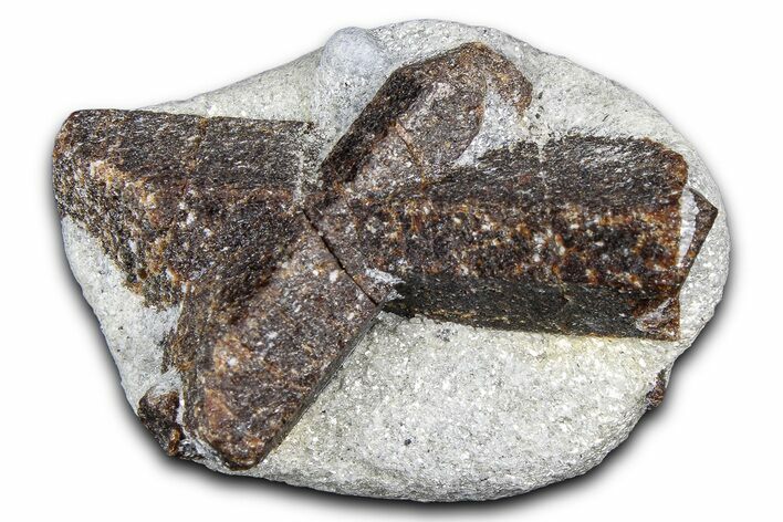 Twinned Staurolite Cross In Glittering Mica-Schist - Russia #380637